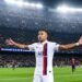Mbappé révèle enfin son meilleur match de carrière : ref - 2021 34 Kylian Mbappé in PSG white away jersey celebrating a hat-trick goal at Camp Nou stadi